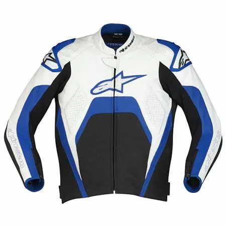 Alpinestars Tech 1-R Leather Jacket - White/Blue